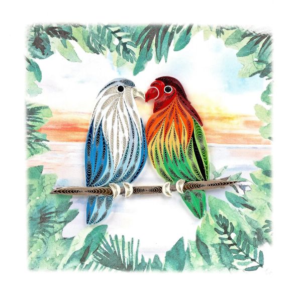 Quilling Card - Pair of Lovebirds