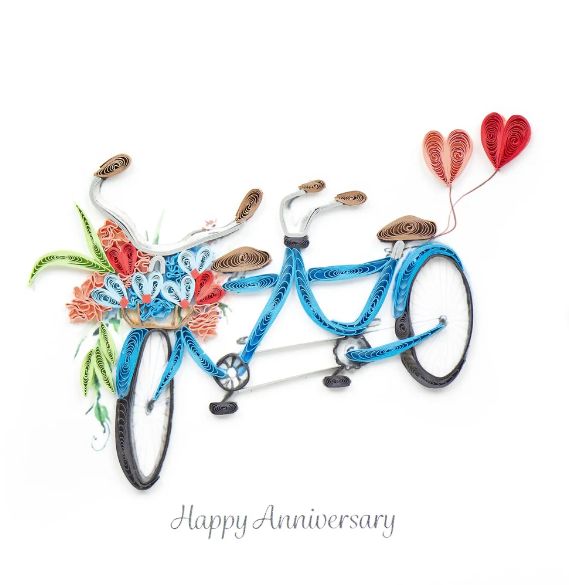 Quilling Card - Tandem Bicycle