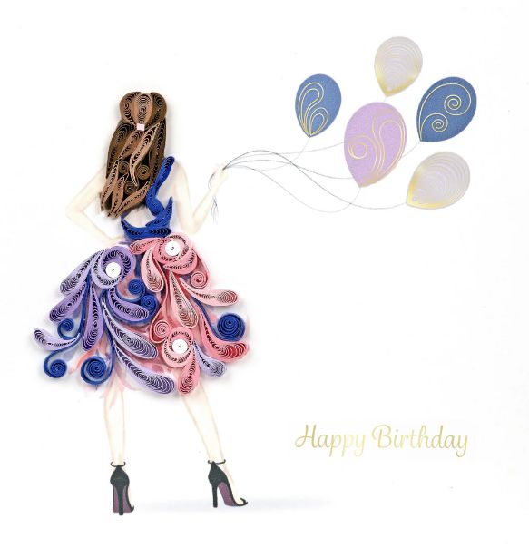 Quilling Card - Fashion Bday Girl