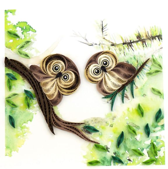 Quilling Card - Owlets