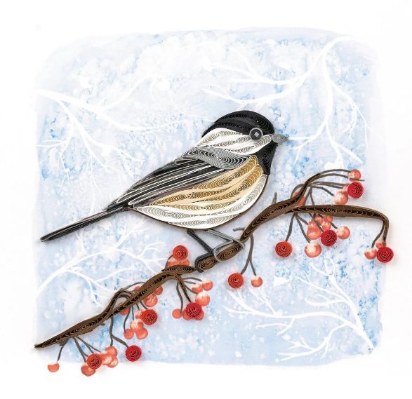 Quilling Card - Winter Chickadee