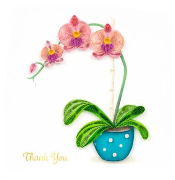 Quilling Card - Potted Orchid Thankyou