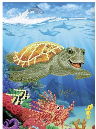 Crystal Art Notebook - Underwater Turtle