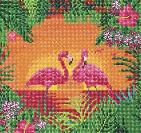Crystal Art Fancy Flamingos