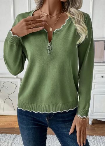 Scallop Neck Sweater