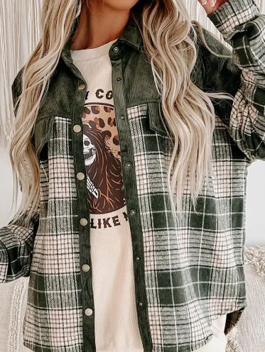 Plaid/Corduroy Shacket