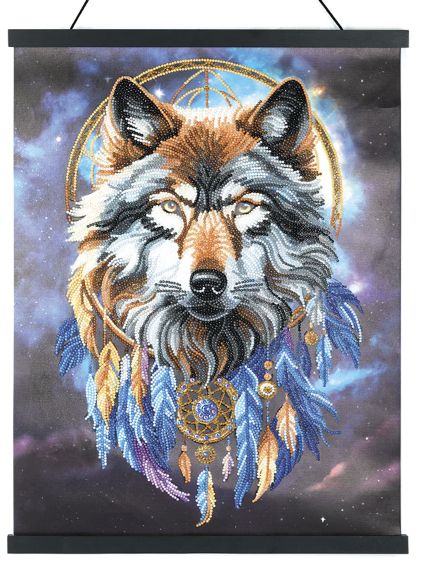 Crystal Art Scroll Kit - Enchanted Wolf