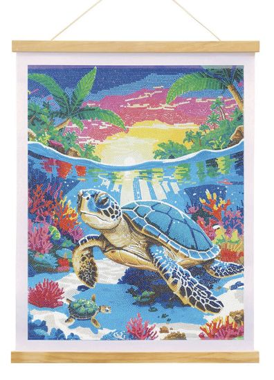 Crystal Art Scroll Kit - Tropical Turtle Paradise