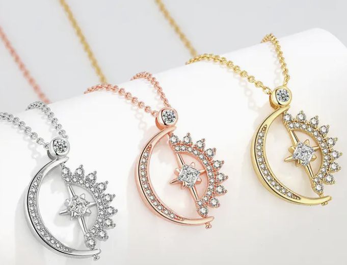 Sun Moon &amp; Star Spinner Necklace