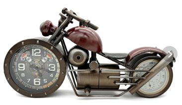 Motorbike Clock with Thermometer