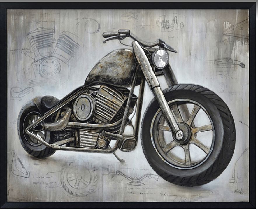Vintage Motorcycle Painting