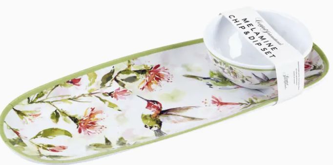 Hummingbird Tray and Dip Bowl