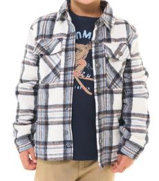 Lined Blue Shacket