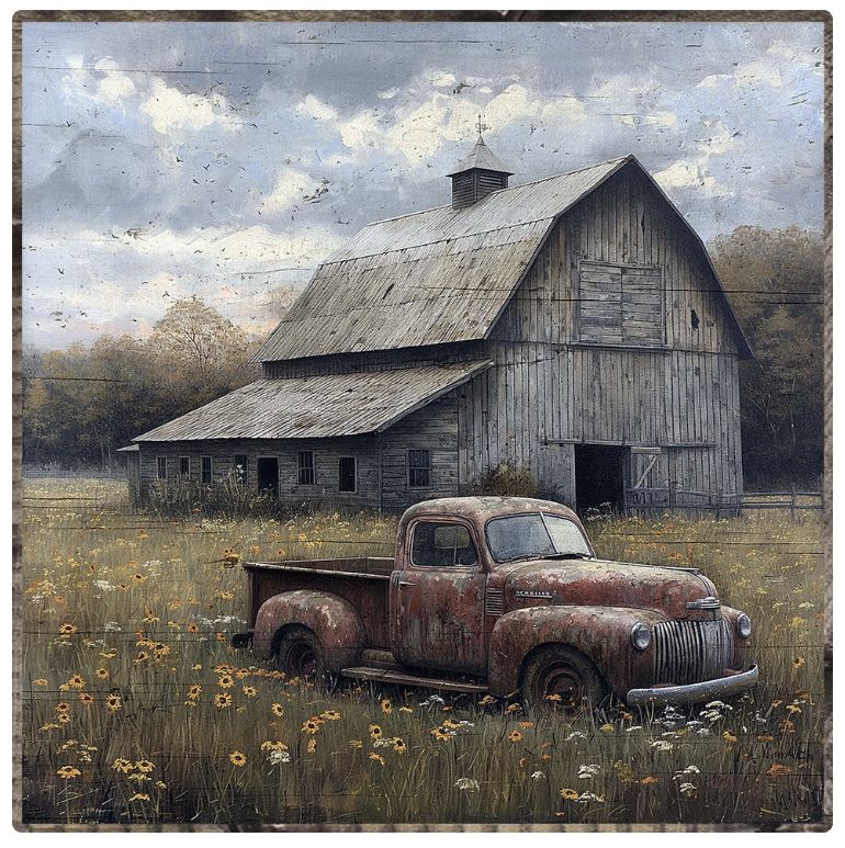 Barn With Rusty Truck