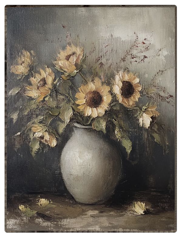 Vintage Sunflower Vase
