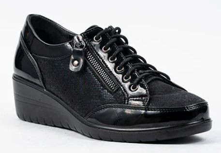 Black Casual Wedge Shoe