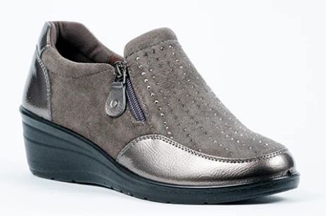 Pewter Bling Wedge Shoe