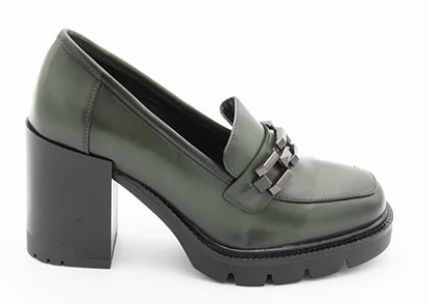 Green Heeled Loafer