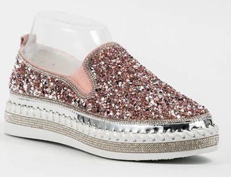 Pink Bling Slip On