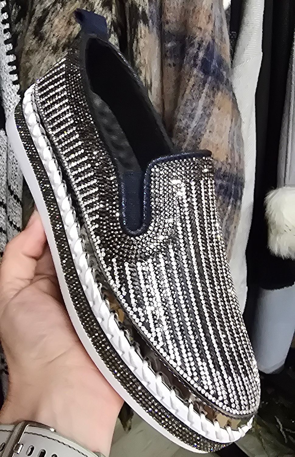 Navy Bling Slip On