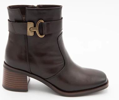 Brown Buckle Bootie