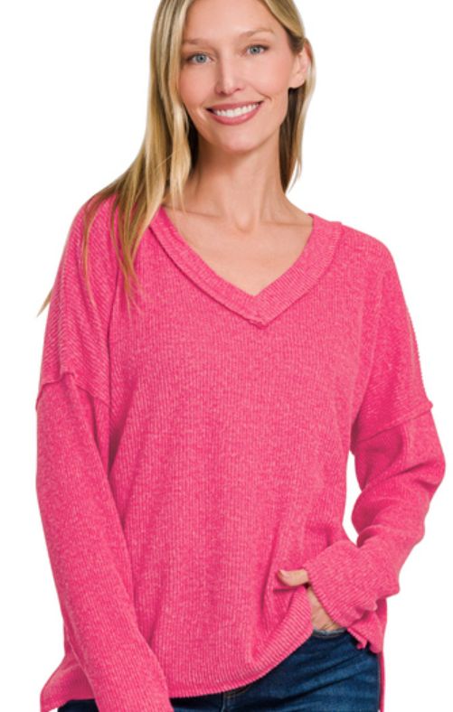 Ribbed V-Neck