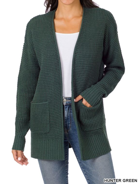 Waffle Open Cardigan