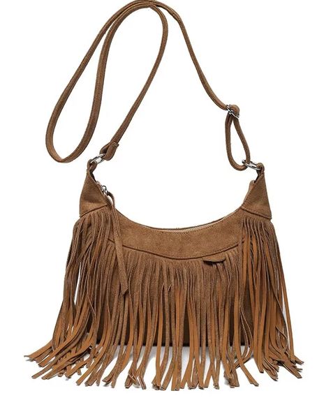 Soft Feel Fringe Purse Brown