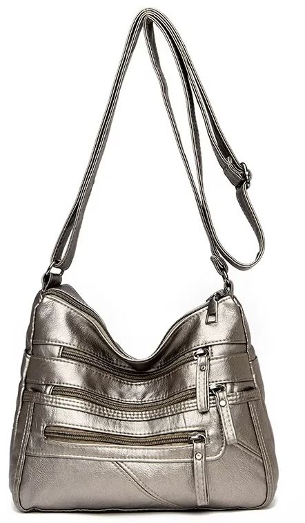 All the Zips Handbag Champagne 1B
