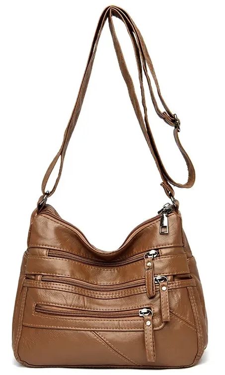 All the Zips Handbag Brown