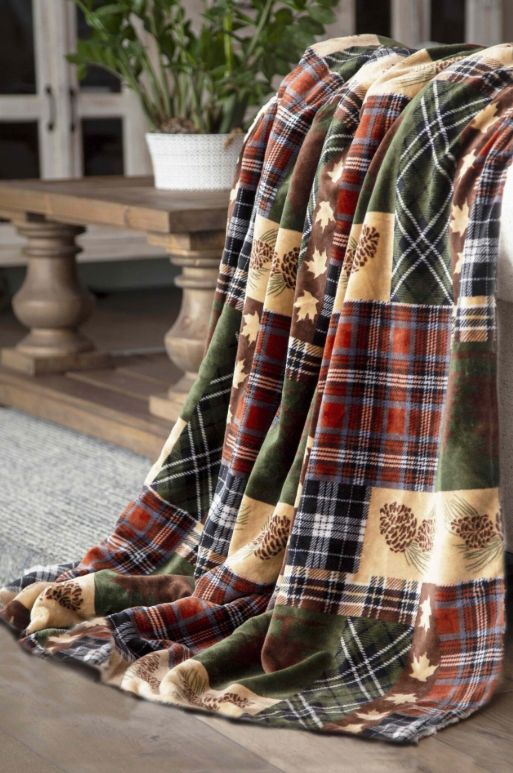 Rustic Plaid Unlined Throw