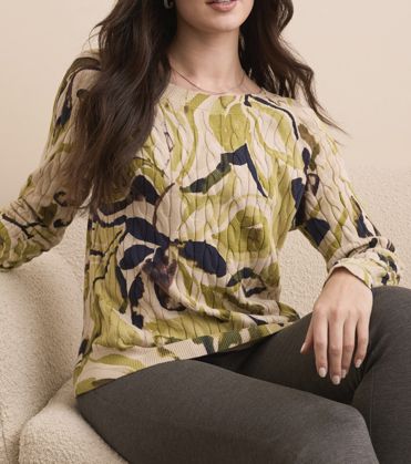 Tribal Printed Knit Crew