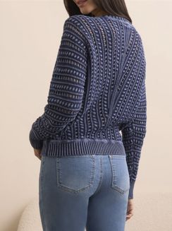 Tribal Denim Crew Neck