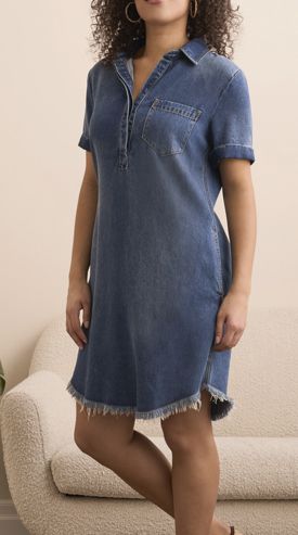 Tribal Denim Shirt Dress