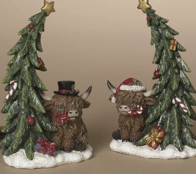 6.5&quot; Highland Cow with Tree