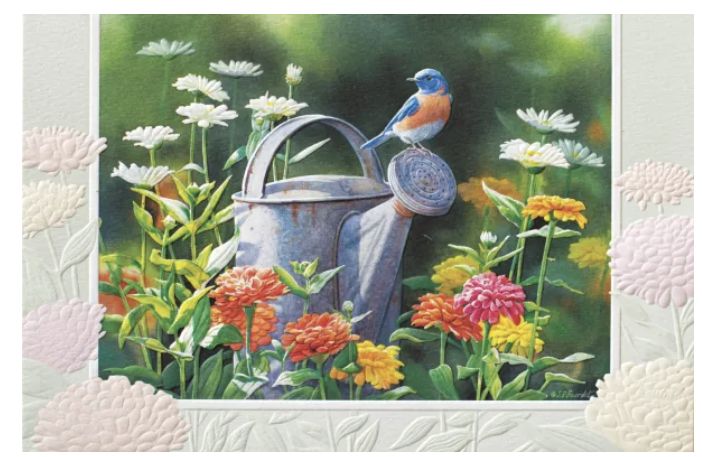 PPress Bluebird &amp; Zinnias