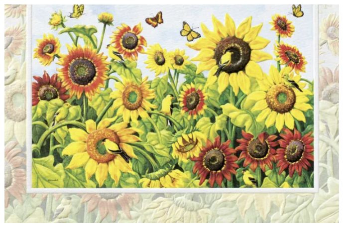 PPress Sunflowers and Goldfinches