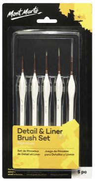 Mont Marte Detail &amp; Liner Brush Set  5pc