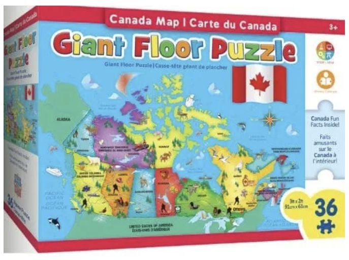 Giant Floor Puzzle Canada Map 36pc