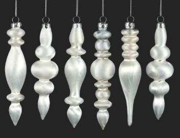 Frosted Finial Set of 6