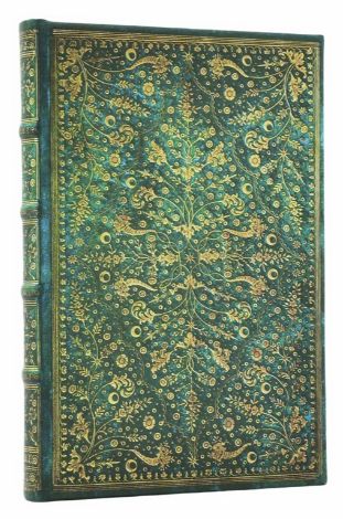 Unlined Hardcover Mini Emerald Flower