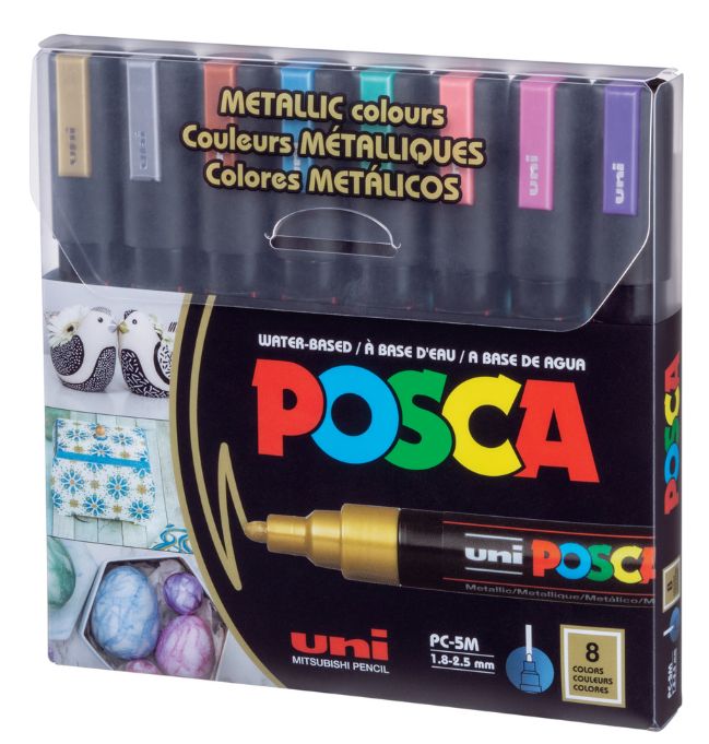 POSCA 8pk Medium Metallic Colors