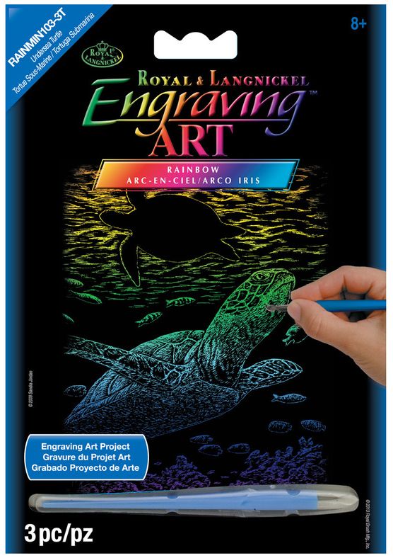 Mini Engraving - Undersea Turtle