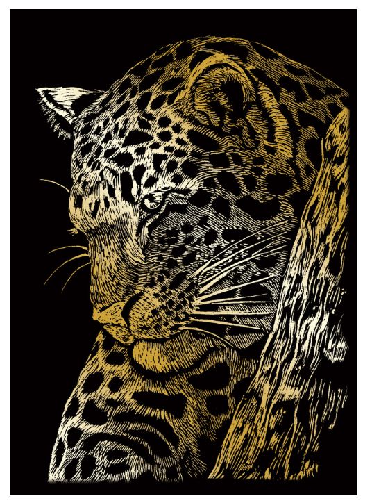 Mini Engraving - Leopard in Tree