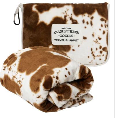 Cow Print Travel Blanket
