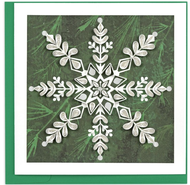 Quilling Card - Snowflake on Pine