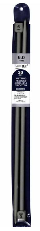 Single Point Knitting Needles 12&quot; Plastic - 6.0mm