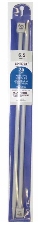 Single Point Knitting Needles 12" Plastic - 6.5mm