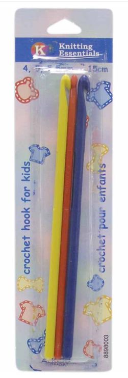 Kids 6″ Crochet Hook Plastic - 3pk