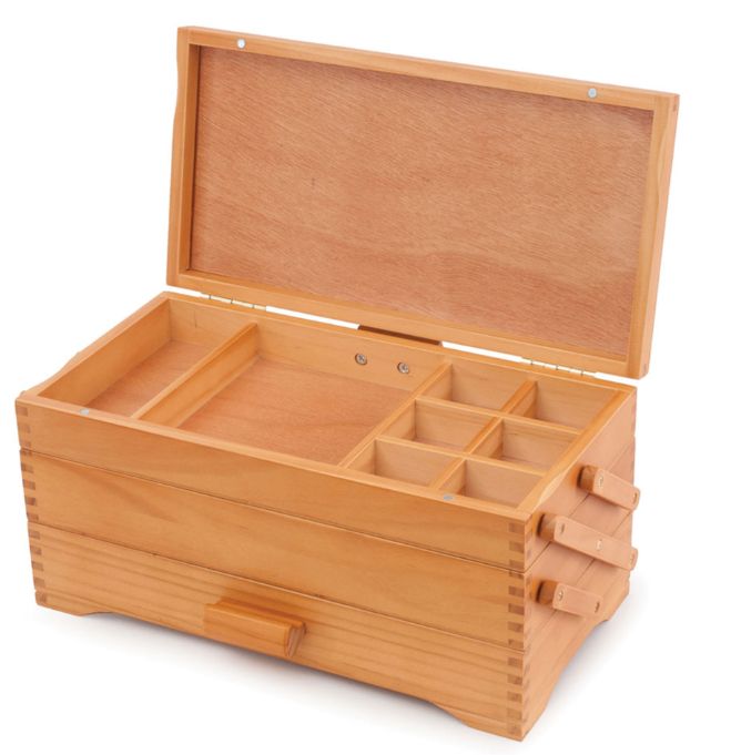 Cantilever Wooden Sewing Box 3 Level